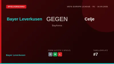 Bayer Leverkusen beginnt die Gruppenphase der UEFA Europa League am Mittwoch mit einem Heimspiel gegen den slowenischen...